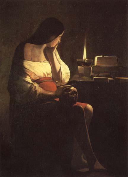 LA TOUR, Georges de The Magdalen with the Nightlighe Sweden oil painting art